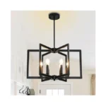 Axamate 21in Black Chandeliers For Dining Room, 6-light Farmhouse Semi