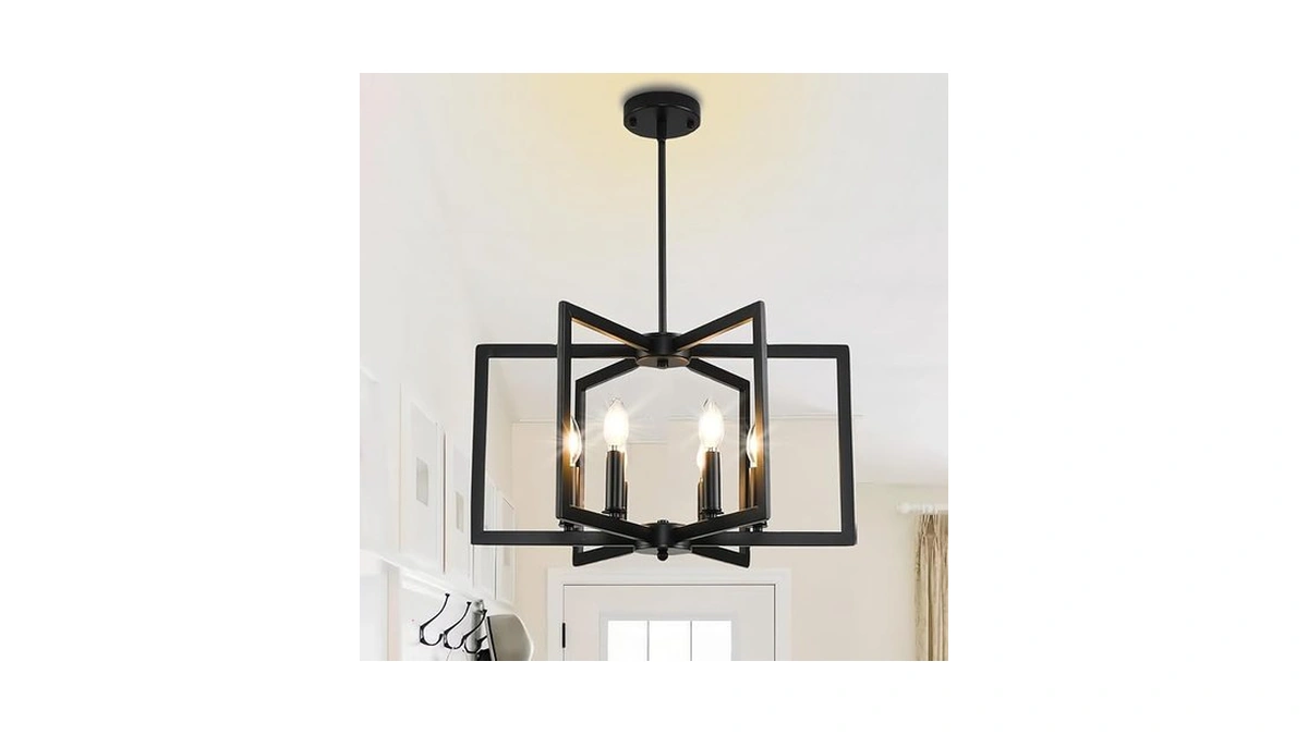 Axamate 21in Black Chandeliers For Dining Room, 6-light Farmhouse Semi