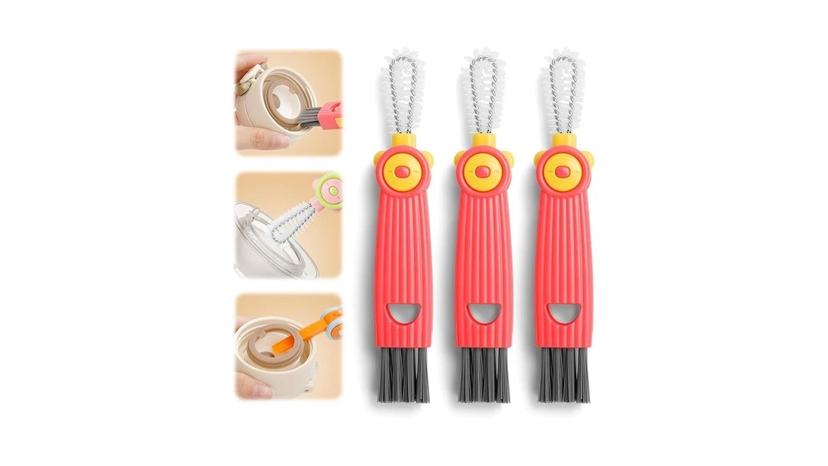 3 In 1 Cup Lid Gap Cleaning Brush Set, Multifunctional