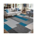 Serissa Modern Abstract Blue Gray Rugs For Living Room, 6'x9'