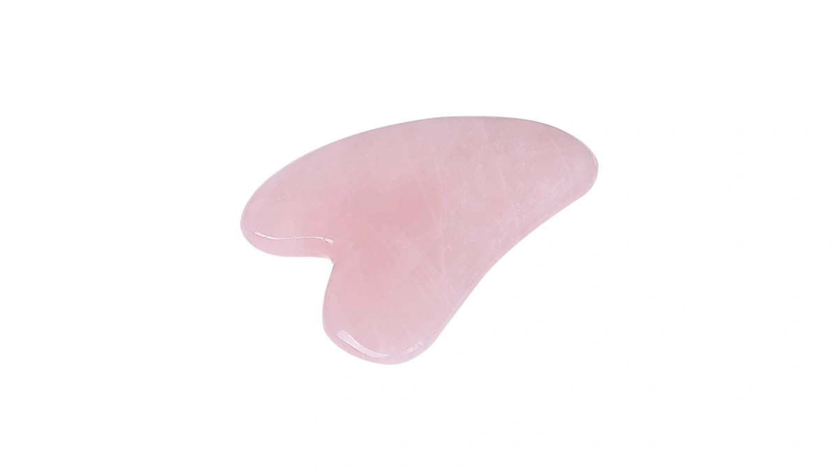 Loveliome Natural Crystal Gua Sha Facial Tool, Rose Quartz &