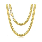 Jewlpire Gold Plated Chain For Men, 4mm Flat Link Chains