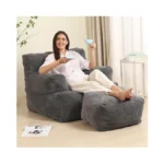 Momcaywex Comfy Gaint Bean Bag Chair With Ottoman, Huge Bean