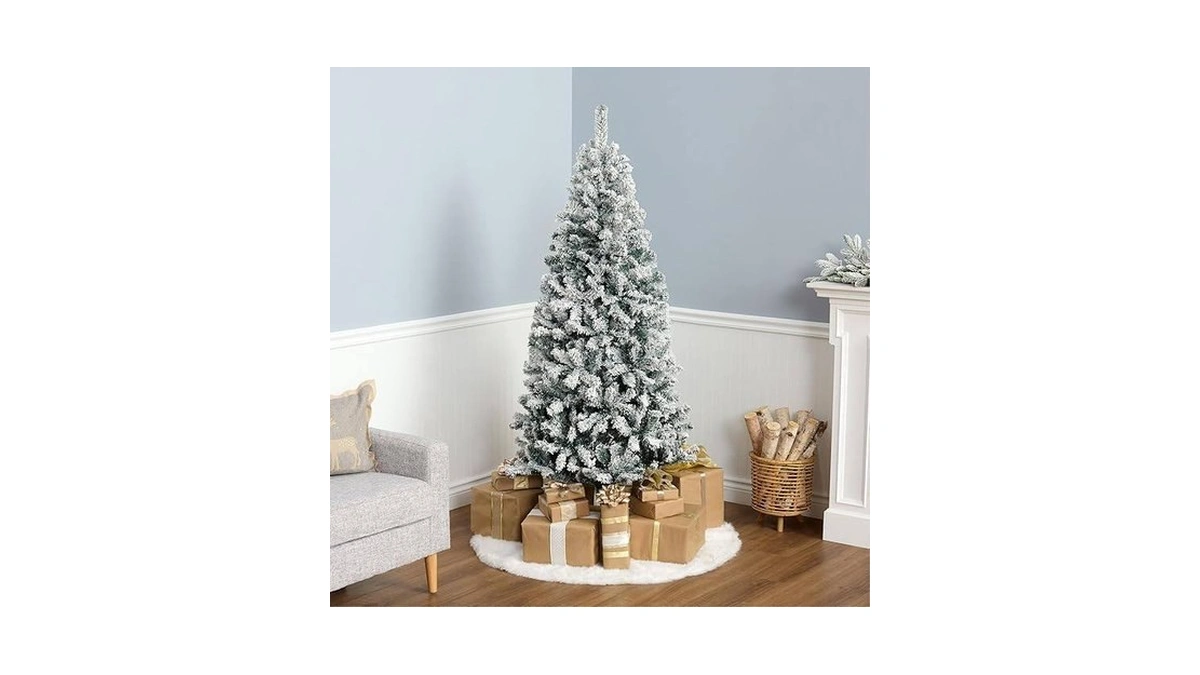 National Tree Company 6 Ft Acacia Flocked Artificial Christmas Tree,