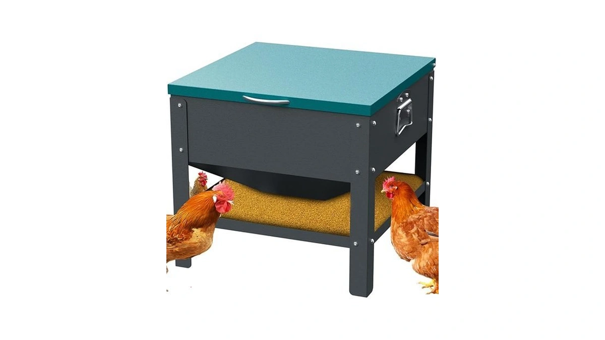 Automatic Chicken And Duck Feeder, 80 Lbs Capacity Metal Chicken
