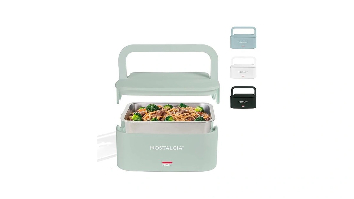 Nostalgia 32-ounce Heated Electric Lunch Box – Travel Size 4