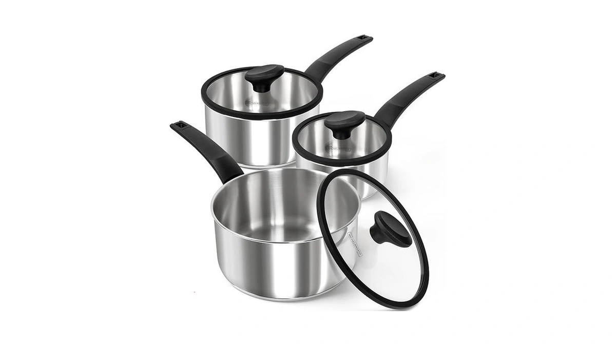 Michelangelo Stainless Steel Saucepan With Lid 1qt & 2qt &