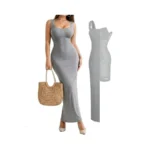 Popilush Summer Dress Built-in Shapewear Bra Tank Maxi Dress Square