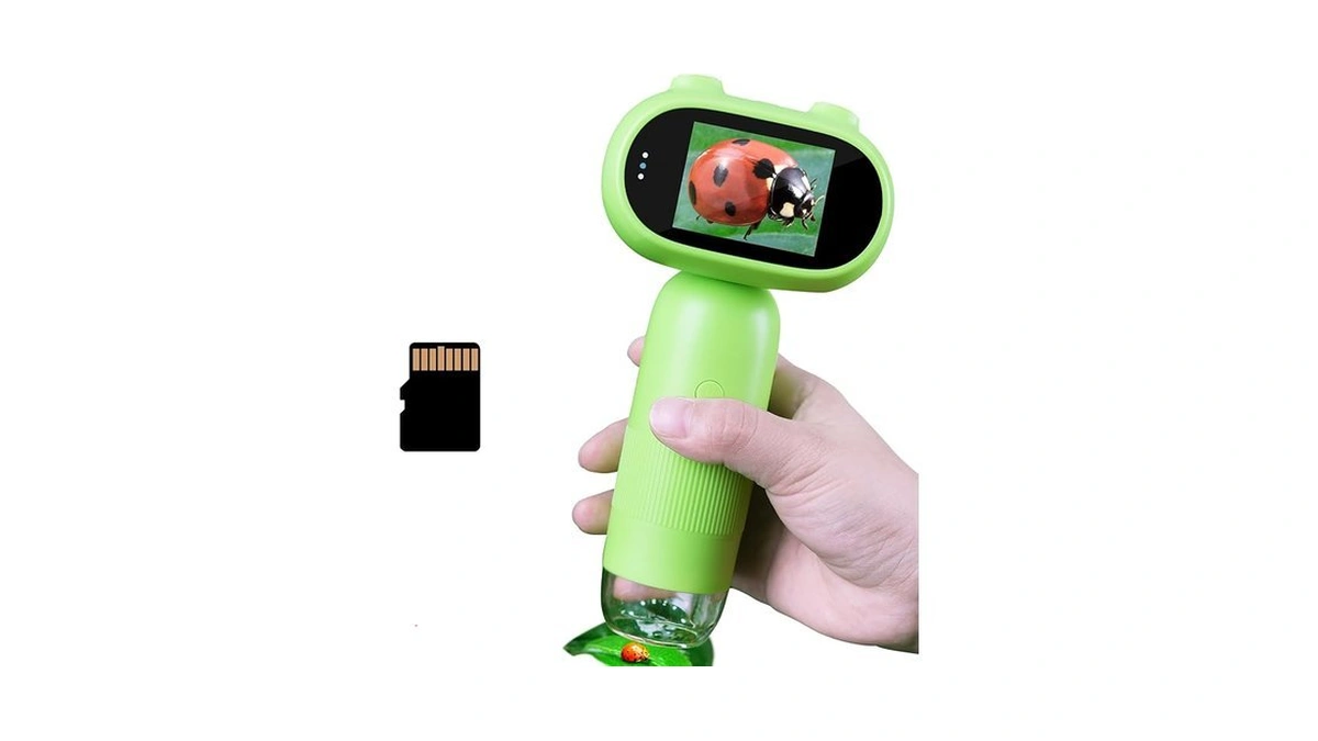 Tinylens Greenpeek Microscope For Kids With 2" Screen 1000x Portable