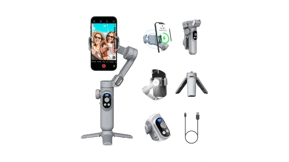 Professional Gimbal Stabilizer For Smartphone W/wireless Charging Oled Display Led