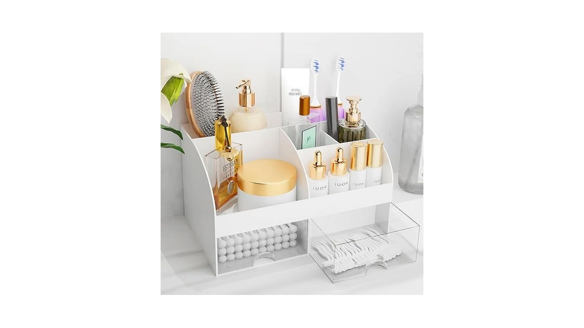 Makeup Organizer With Drawers, Cosmetic Storage For Dresser Vanity And