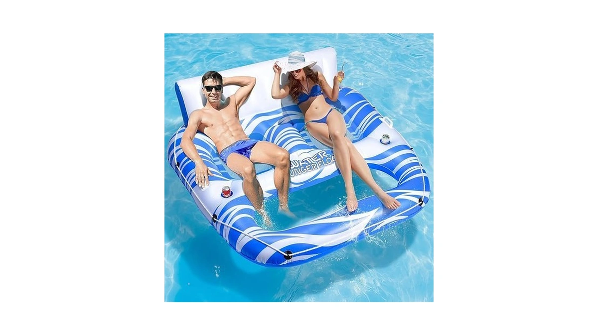 Opvener Lake Floats For Adults, 2 Person Pool Lounger Float,