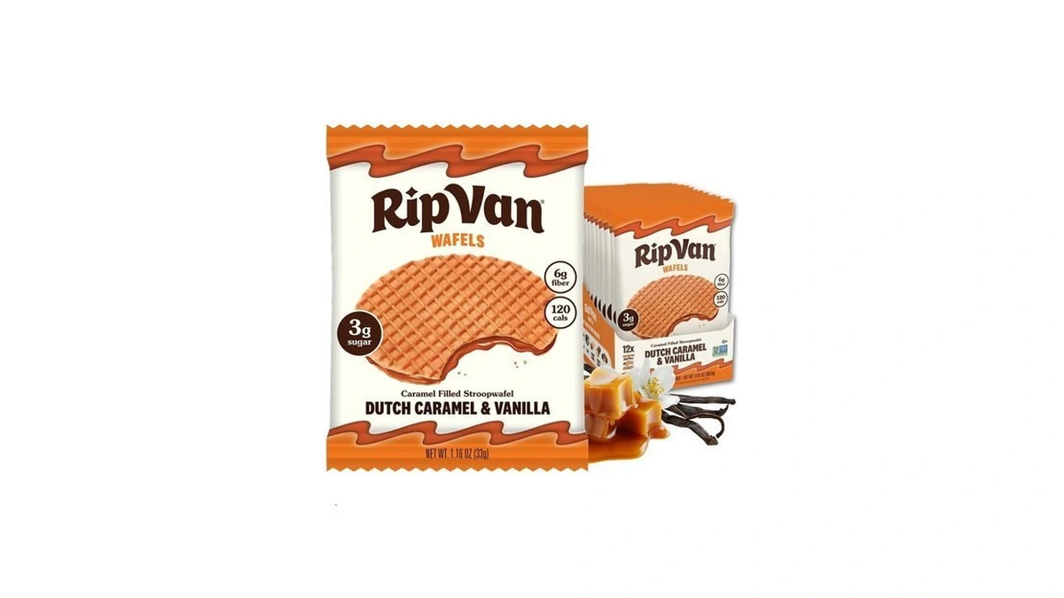 Rip Van Wafels Dutch Caramel & Vanilla Stroopwafels, Healthy Snacks,