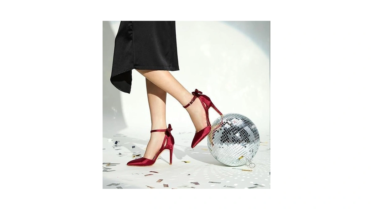 Trary Women's Wine Red High Heels, 3.74 Inch Stiletto, Pointed