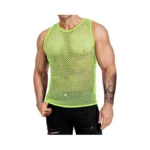 Coofandy Mens Sheer Shirt Mesh Muscle Tops Solid Color Large