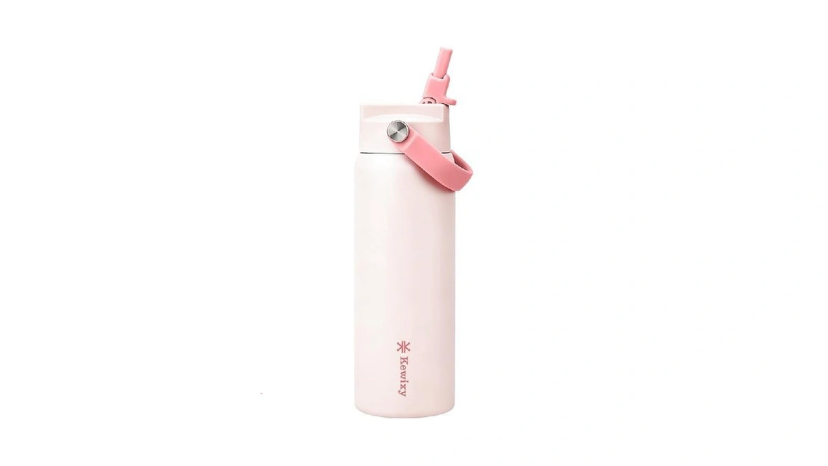 Kewixy 24 Oz Insulated Water Bottle, Easy Slide Lid, Leak