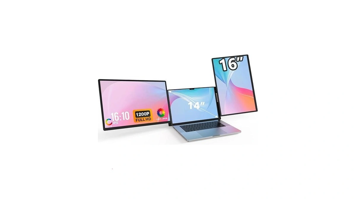 Flytocca 16" Laptop Screen Extender, Updated 1200p Fhd Portable Monitor
