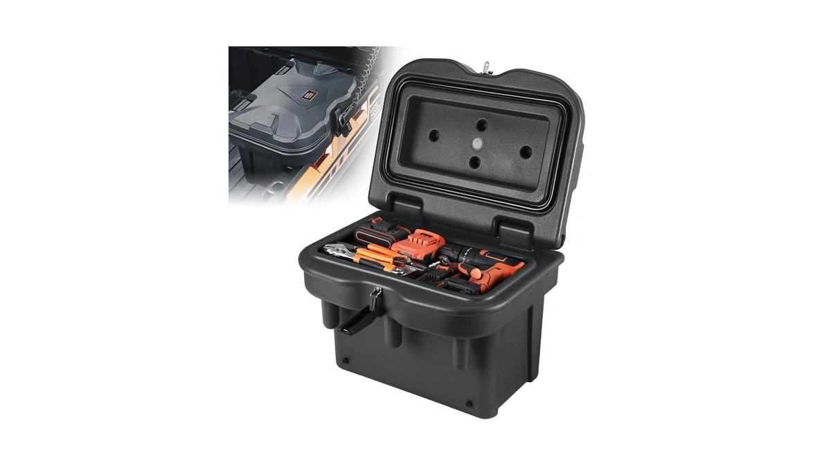 Kemimoto Utv Bed Storage Box 5.5gal Compatible With Polaris Ranger