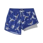 Coozysphere 5 Inch Beach Board Shorts Men Vintage Print 2-in-1