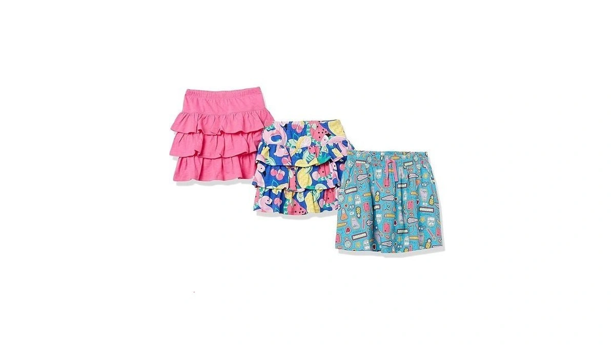 Amazon Essentials Girls' Knitted Ruffle Scooter Skirts With Elastic Waist