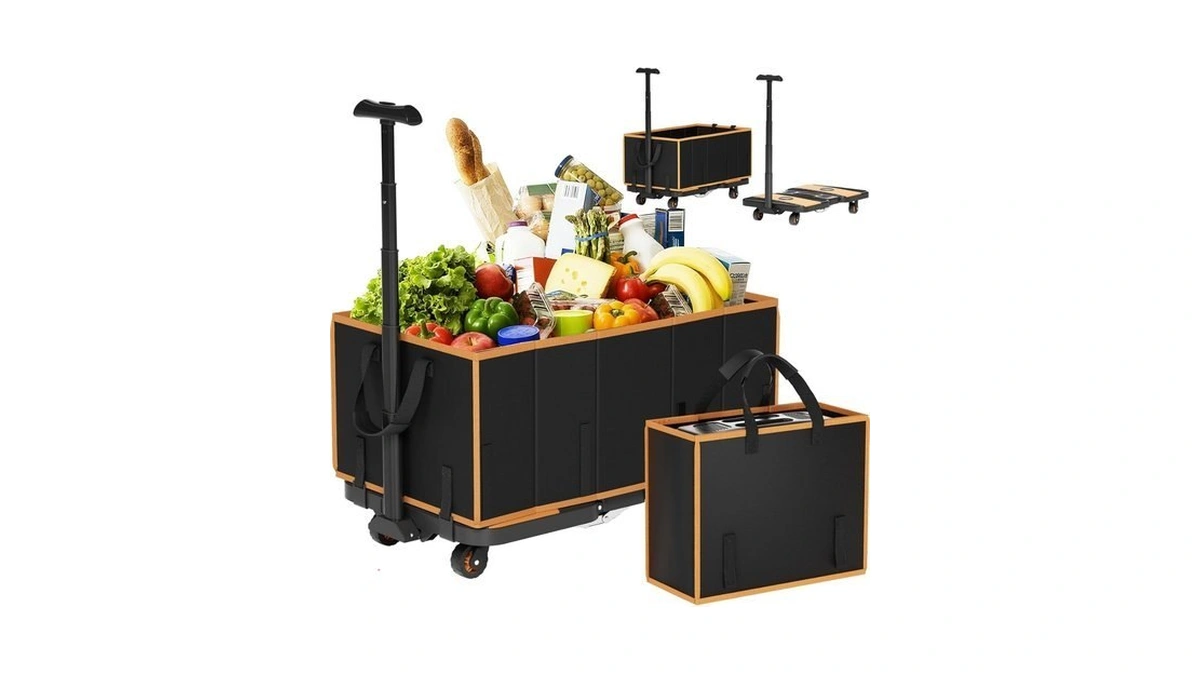 Collapsible Foldable Wagon Cart Heavy Duty, 3-in-1 Utility Dolly Wagons