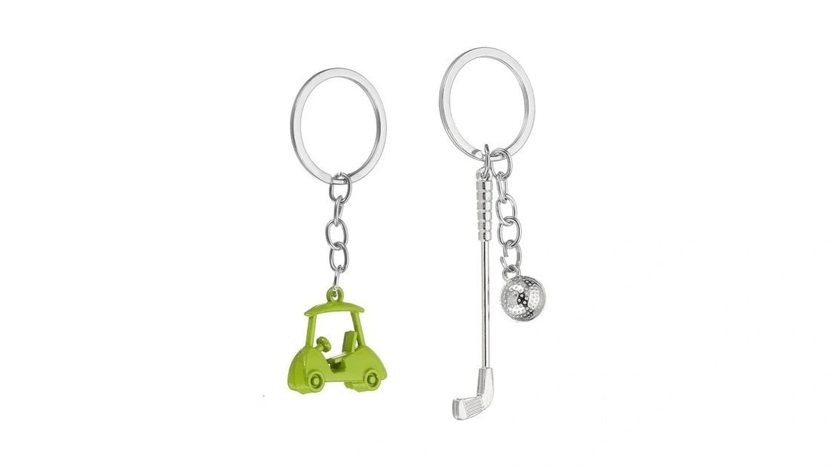 Patikil Golf Cart Keychain, Mini Cute Golf Ball Key Chain