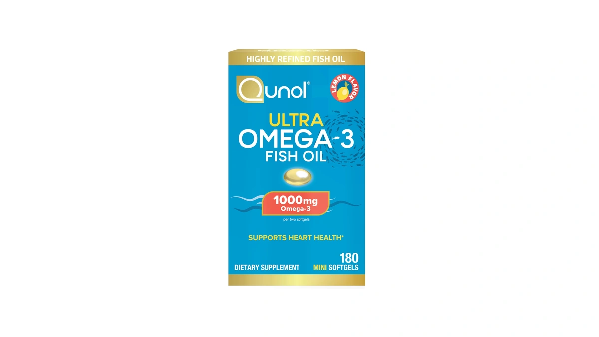 Qunol Fish Oil Omega 3 Mini Softgels, 1000mg Omega 3