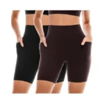 Ipletix 2 Pack Womens Biker Shorts With Pockets, 6" High