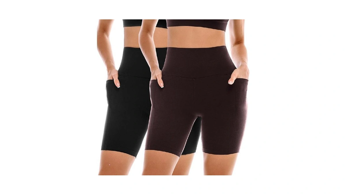 Ipletix 2 Pack Womens Biker Shorts With Pockets, 6" High