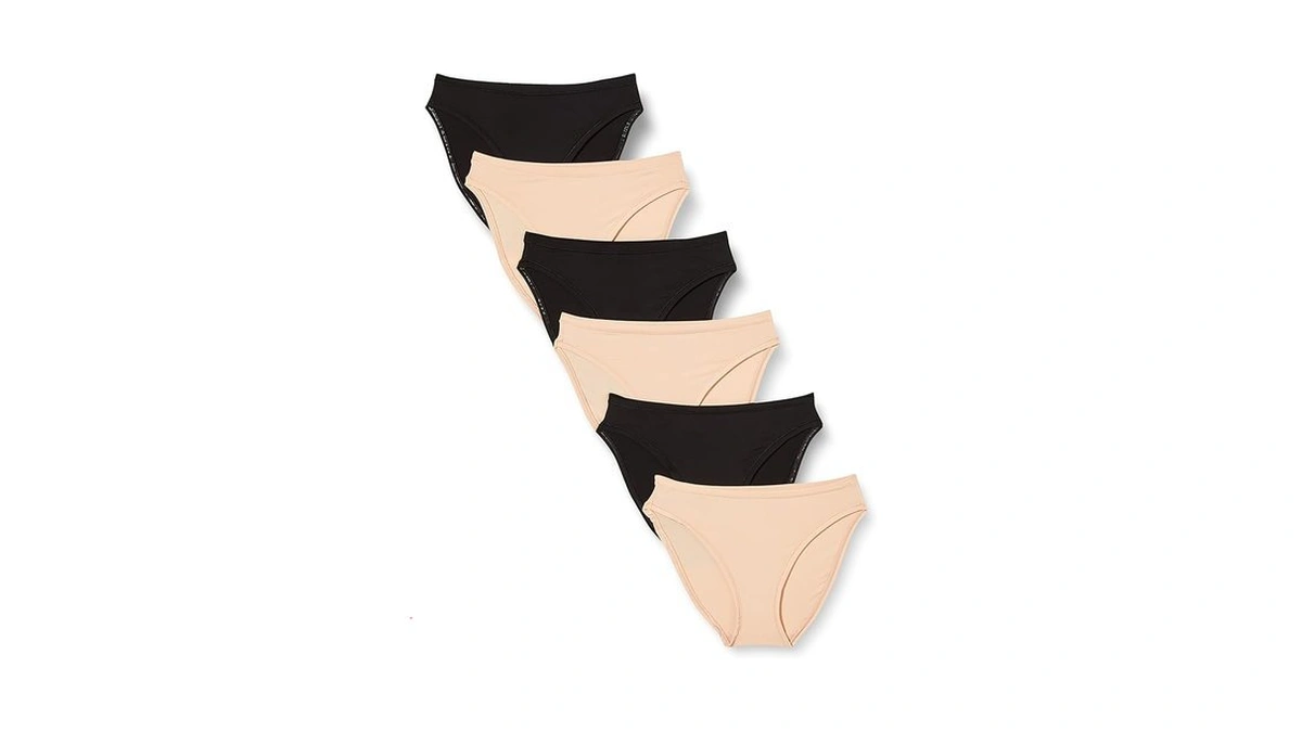 Amazon Essentials Women's Breathable High Cut Knickers, Pack Of 6,