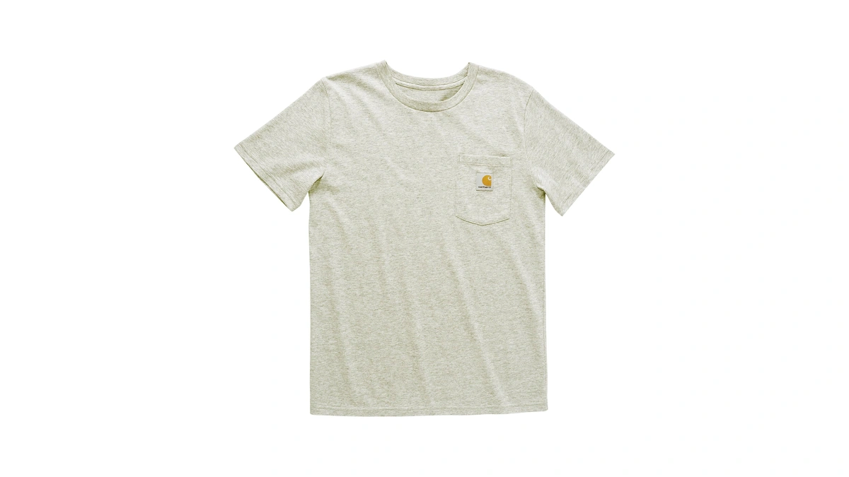 Carhartt Kids' Short Sleeve Pocket T-shirt Tee Shirt, Heather Grey,