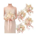 Tinge Time Bridesmaid Bouquets For Wedding Set Of 4 Champagne