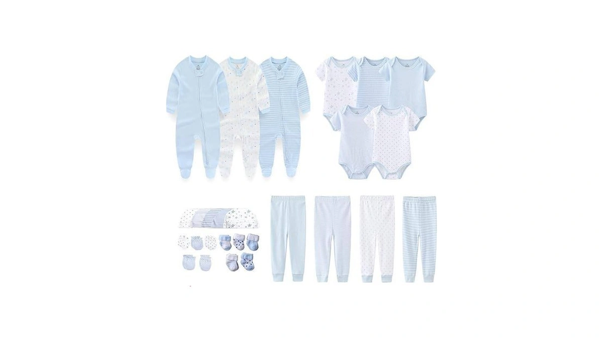 Mamimaka Newborn Layette Gift Set 27-piece Baby Girl Clothes Bodysuits,
