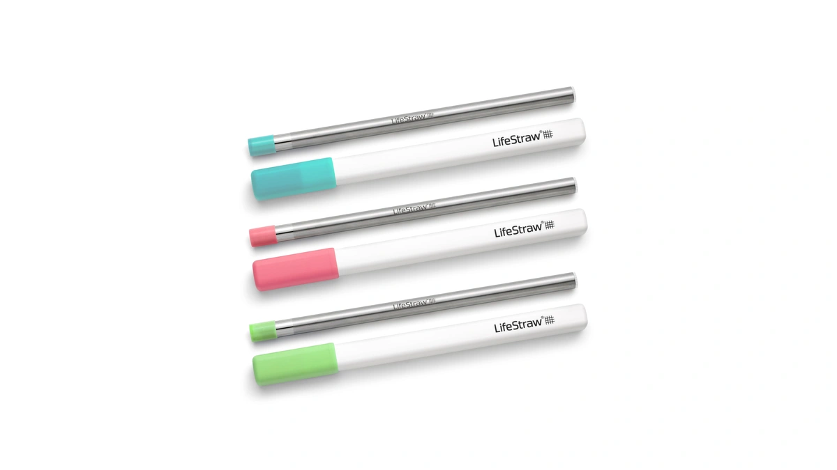 Lifestraw Sip 3-pack, Reusable Stainless Steel Water Filter Drinking Straw