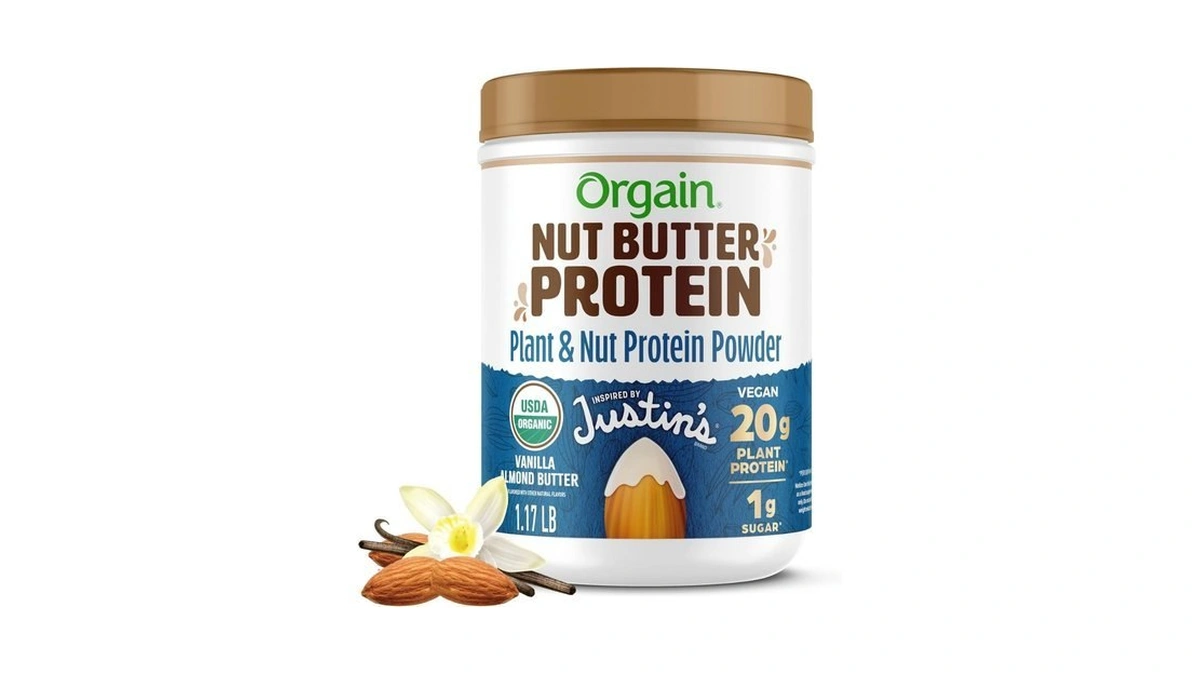 Orgain X Justin's ® Organic Vegan Nut Butter Protein Powder,
