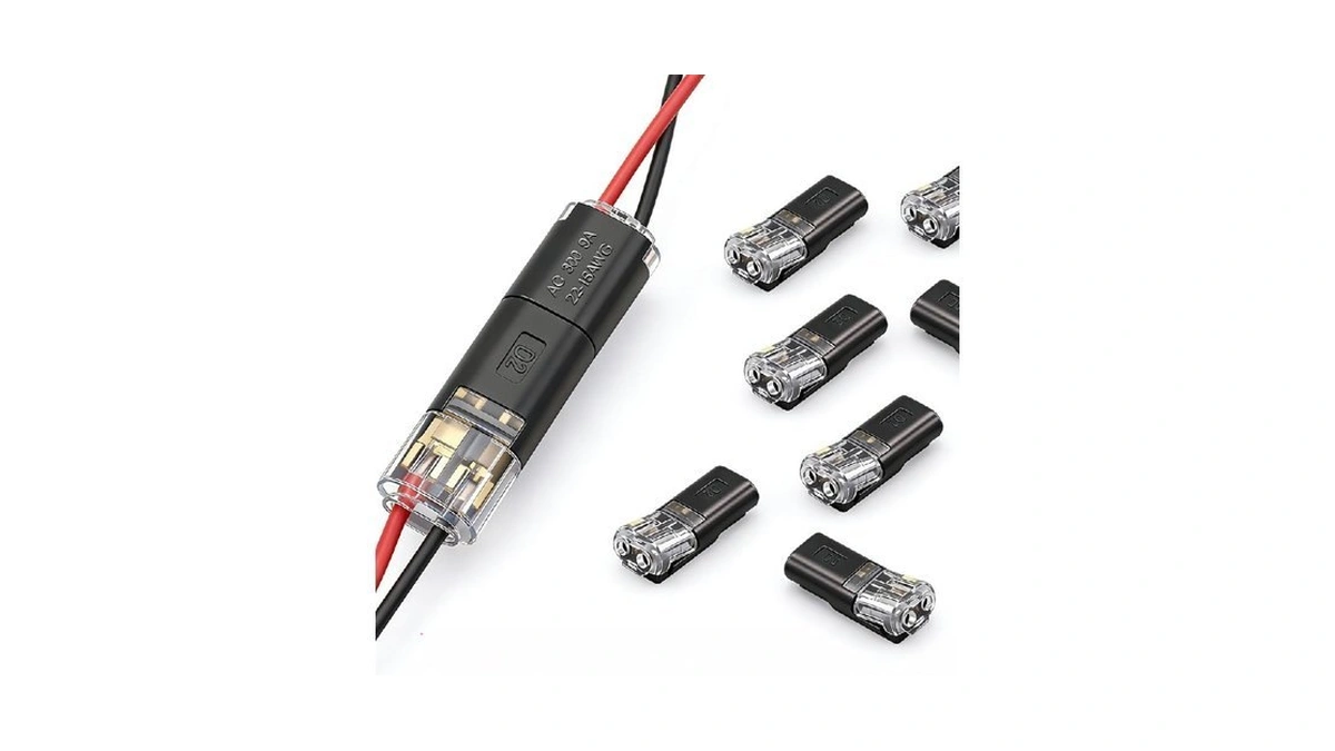 Double Wire Plug In Connector, Low Voltage Wire Connector, 2