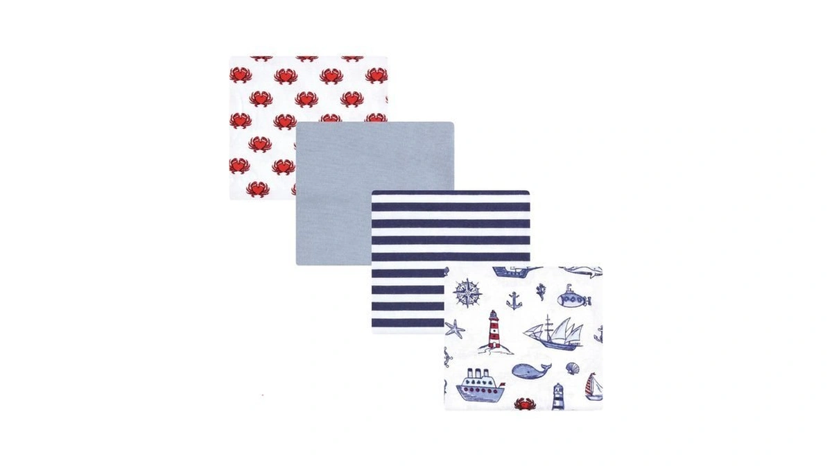 Hudson Baby Unisex Baby Cotton Flannel Receiving Blankets, Lighthouse, One