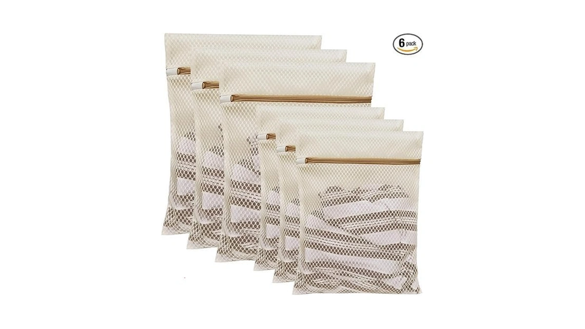 6 Pack Laundry Bag, Durable Honeycomb Mesh Laundry Bags Suitable
