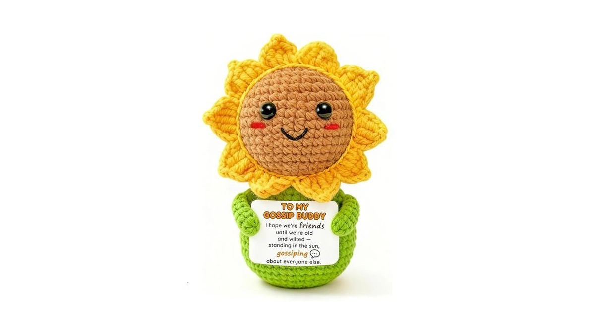 Krinisou Funny Friendship Gift For Women – Crochet Sunflower “to