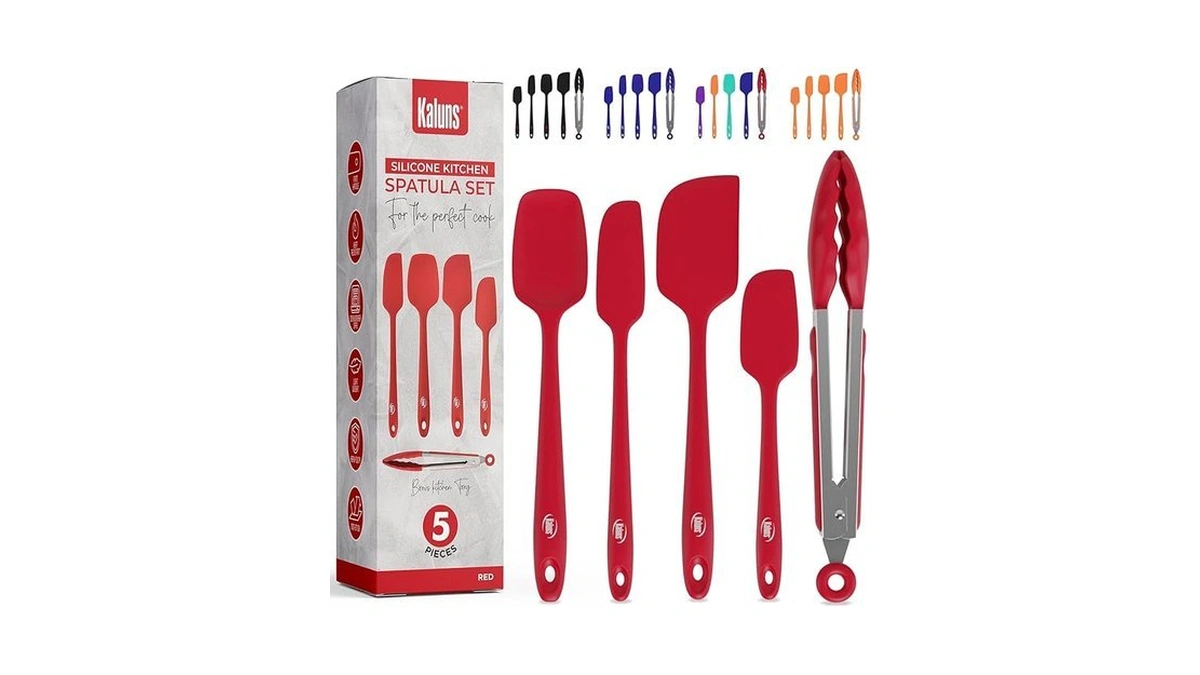 Kaluns Silicone Spatula Set, 4 Rubber Spatulas 600°f Heat Resistant,