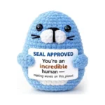 Krinisou Positive Animals Crochet Seal Gift – Cute Small Encouragement