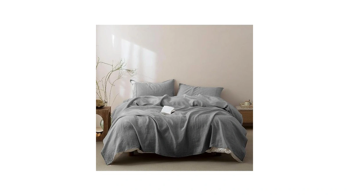Talasily 100% French Pure Linen Sheets Set Queen Size,oeko-tex Certified