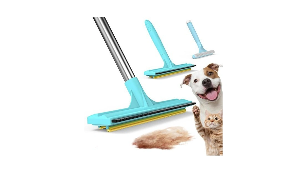 3-in-1 Carpet Rake For Pet Hair Removal, Upgraded Rug Scraper