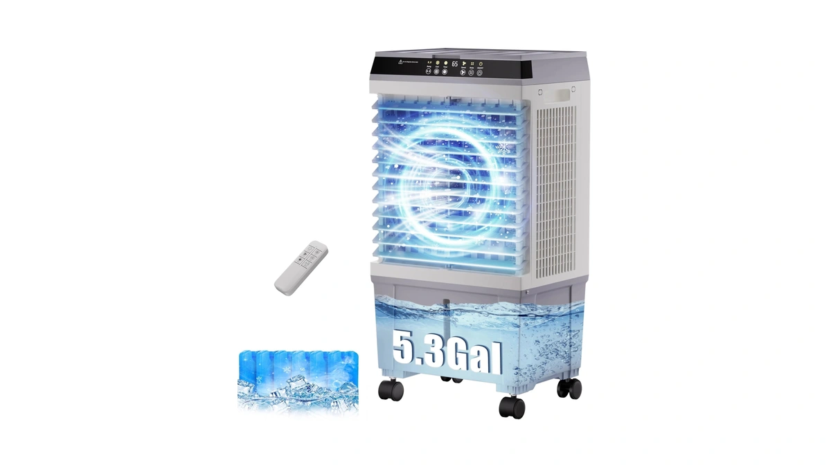 Swamp Cooler,1800cfm Evaporative Cooler With 5.3gal Water Tank,3 Speeds,2 Modes,6