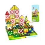 Orzbb Mini Magnetic Tiles Farm Animal Toys Toddler Travel Essentials