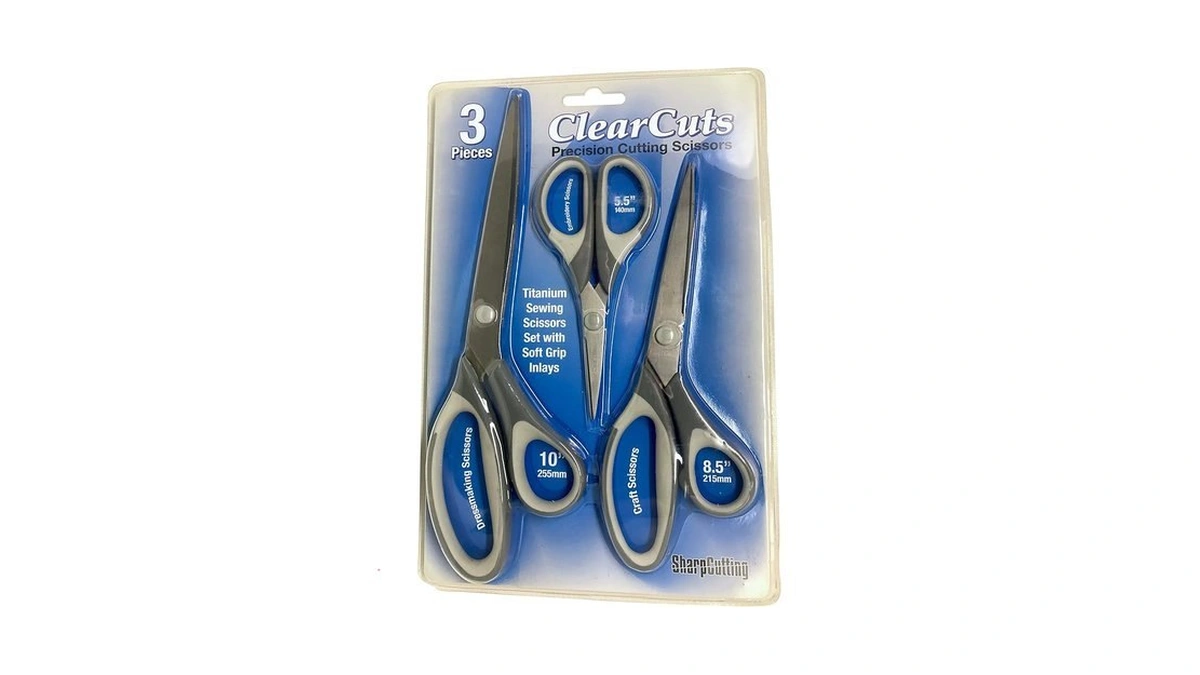 Clear Cuts Scissors 3 Pack - Titanium Office Scissors Multi