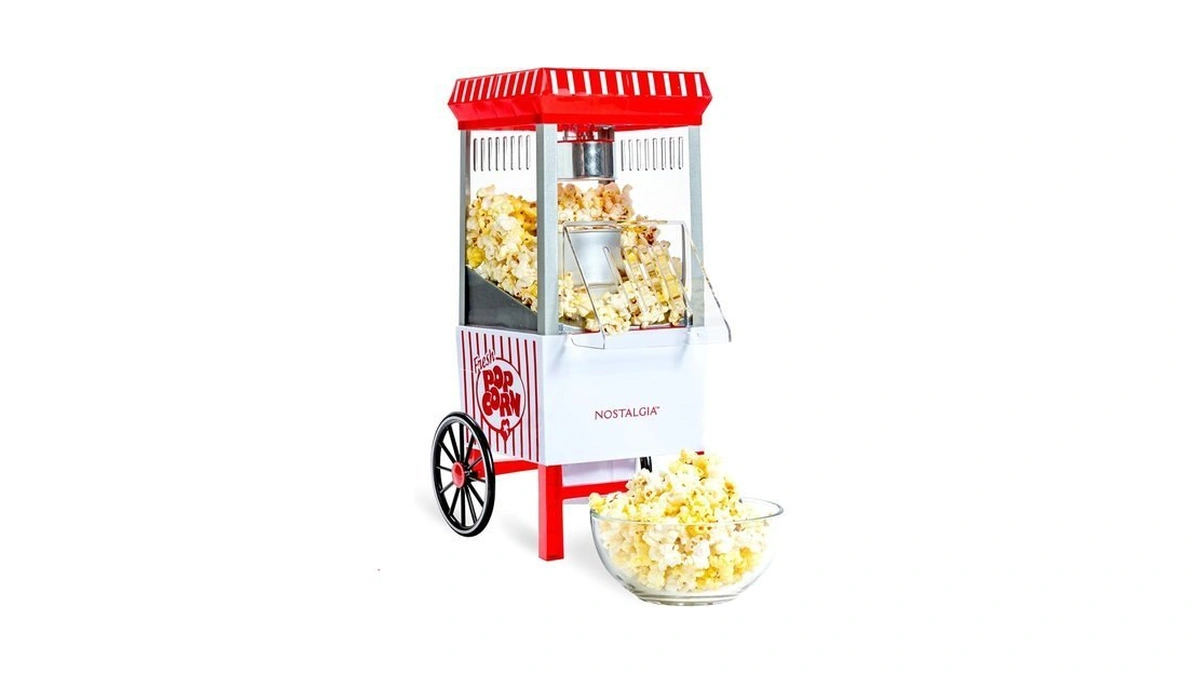 Nostalgia Vintage Hot-air Popcorn Maker Machine - Makes Up To