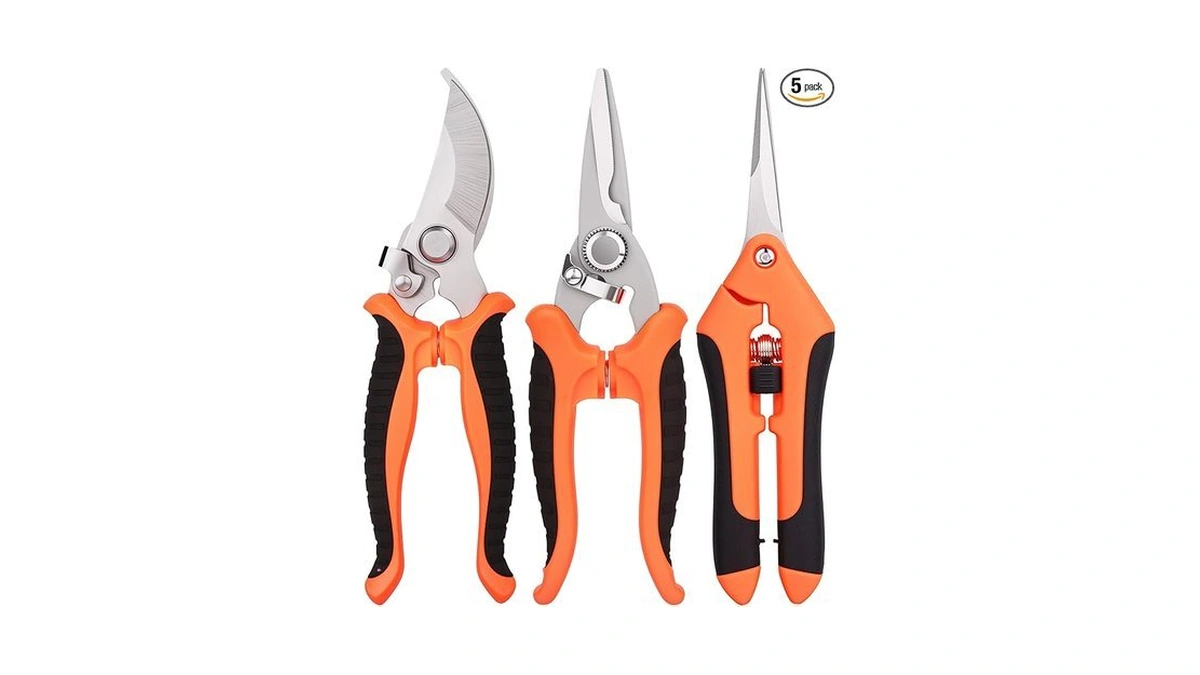 Achrwfq 3 Pcs Garden Shears, Stainless Steel Gardening Scissors, Pruning