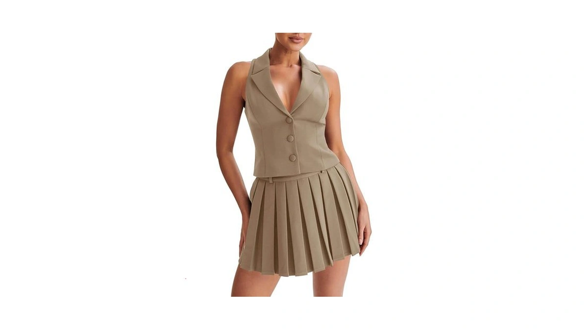 Cicy Bell Womens Summer 2 Piece Outfits V Neck Blazer