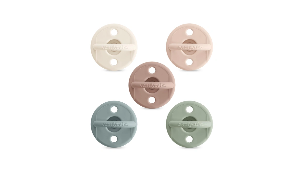Comfy Cubs Baby Pacifiers, 5 Pack For 0+ Months, Soft